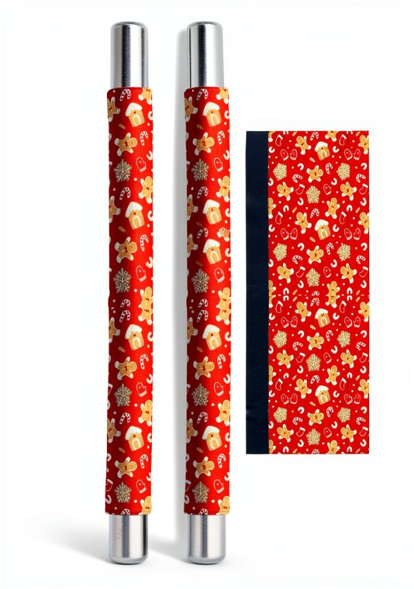 Christmas Refrigerator Door Handle Cover Gingerbread Man Snowflake Dishwasher Microwave Oven Fridge Stove Handles Candy Cane Glove Fridge Protector Kitchen Appliance Decor Set of 2-0