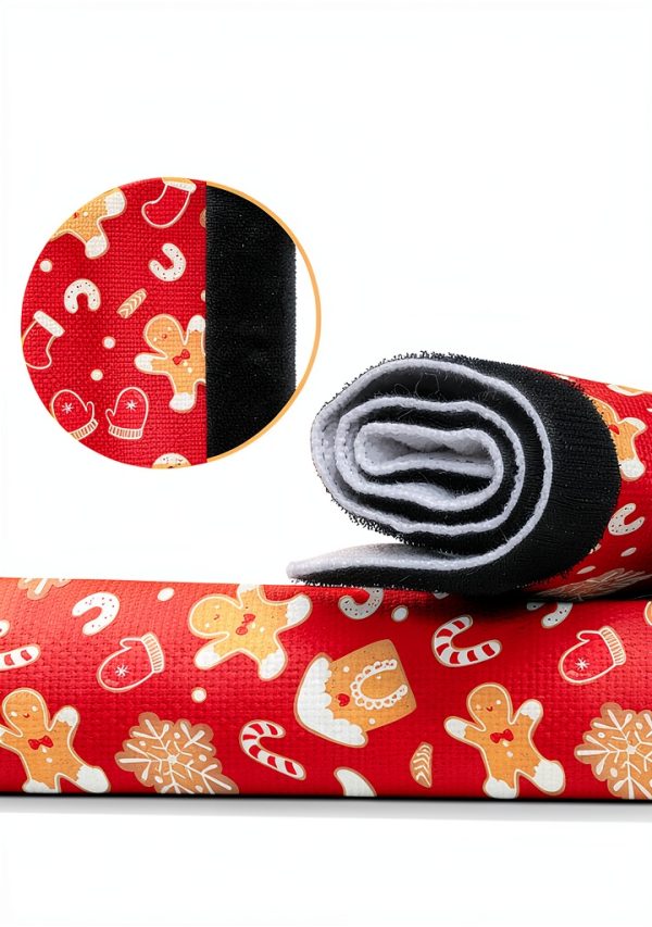 Christmas Refrigerator Door Handle Cover Gingerbread Man Snowflake Dishwasher Microwave Oven Fridge Stove Handles Candy Cane Glove Fridge Protector Kitchen Appliance Decor Set of 2-2