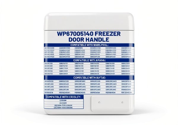 WP67005140 67005140 Refrigerator Freezer Door Handle Compatible with Whirlpool Kenmore Refrigerator GB1924PEKB12 GB1924PEKW, Replace Freezer Handles 67001902 8170990 1071249 12285404 12610801W-4