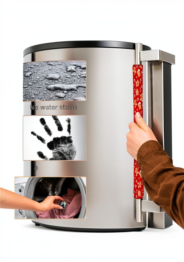 Christmas Refrigerator Door Handle Cover Gingerbread Man Snowflake Dishwasher Microwave Oven Fridge Stove Handles Candy Cane Glove Fridge Protector Kitchen Appliance Decor Set of 2-3
