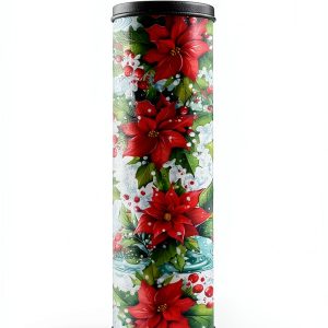 Poinsettia Flower Door Handle Covers Set of 4 HUISEFOR Polyester-0