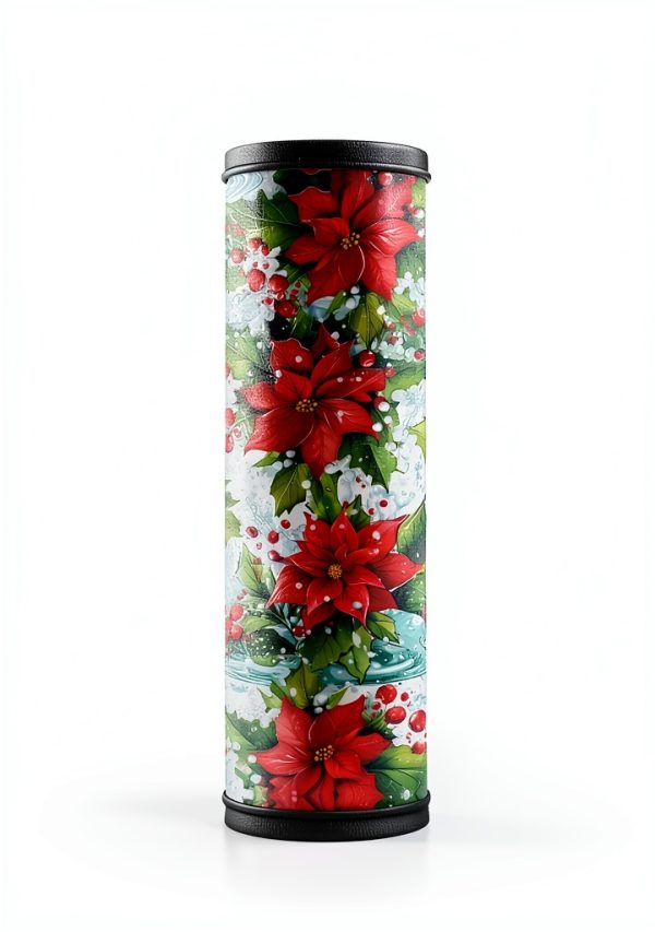 Poinsettia Flower Door Handle Covers Set of 4 HUISEFOR Polyester-0